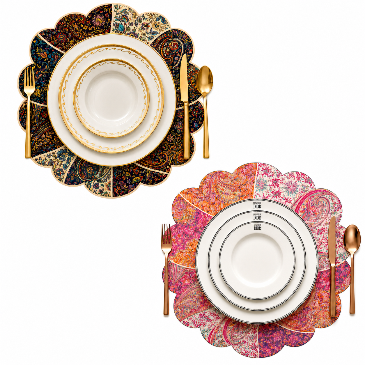 Çapraz tabaklı Patchwork Paisley Double Sided 2'li Amerikan Servis - Görsel 1