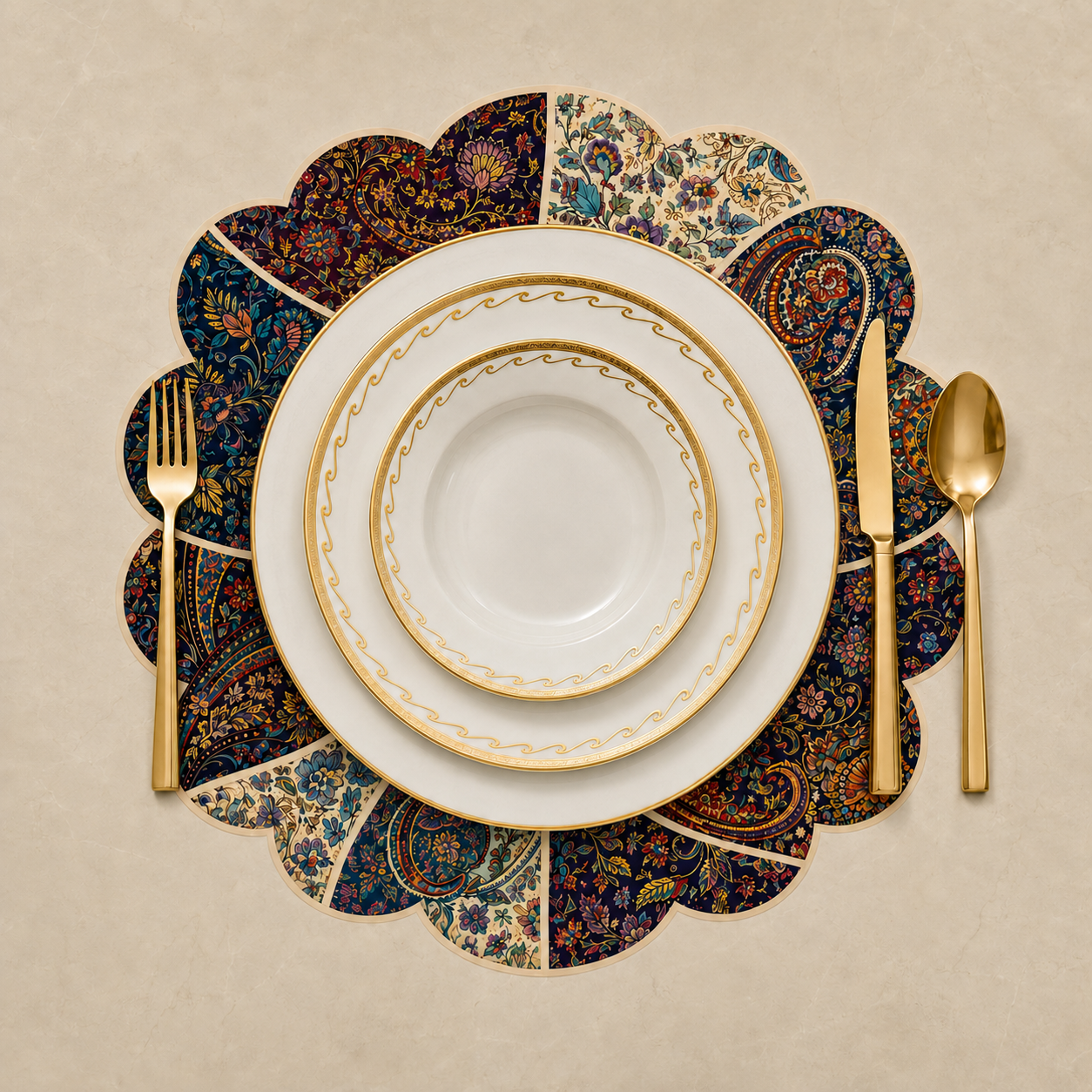 Patchwork Paisley Double Sided 2'li Amerikan Servis - Görsel 5